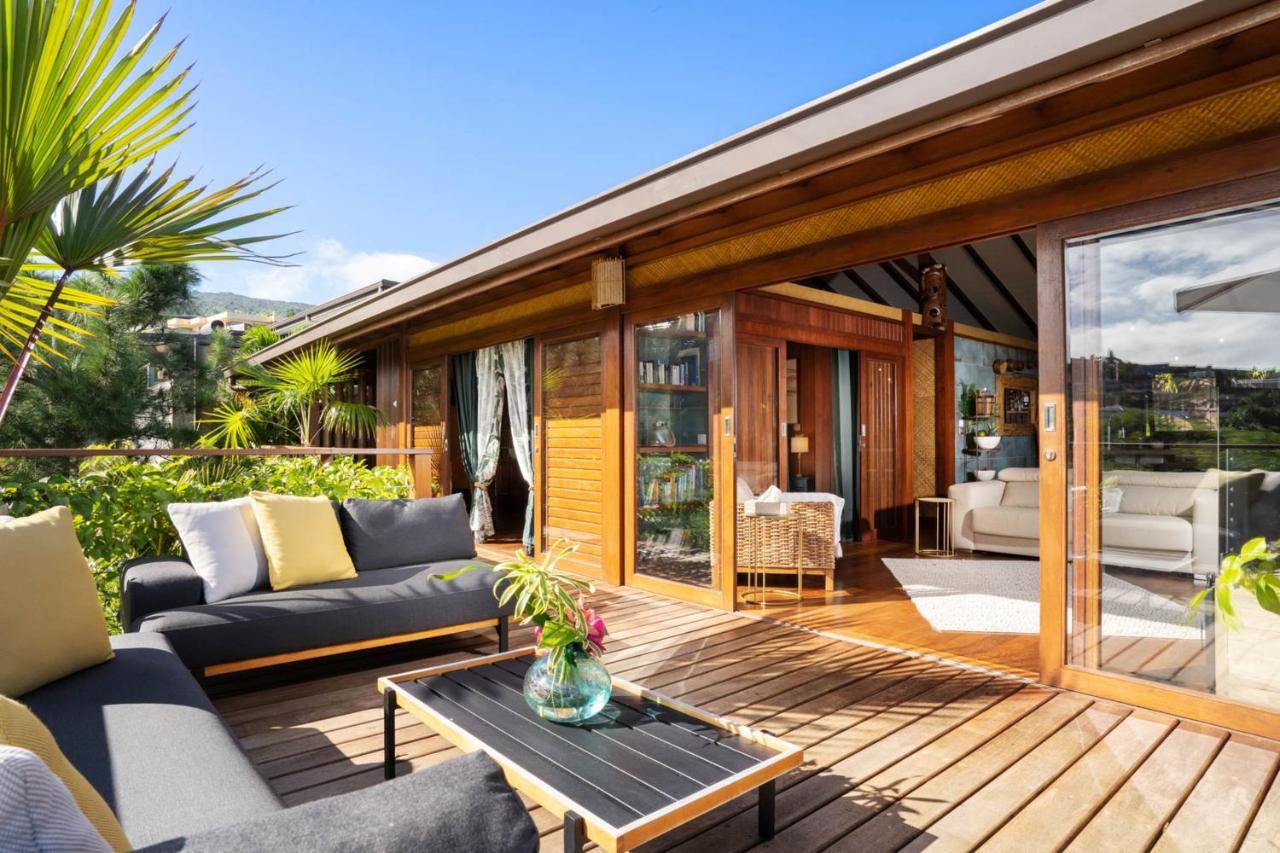 Villa Manuiti, Balinese Luxury Home - Private Swim Spa, Ocean View - Ofyr Bbq - Koi Pond 푸나우이아 외부 사진